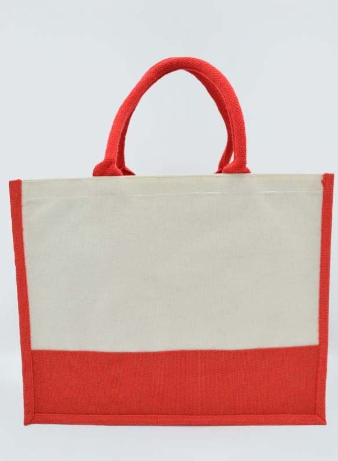 Fatio Set of 10 Jute Bags with Cream Canvas – Eco-Friendly Reusable Tote Bags - Image 2